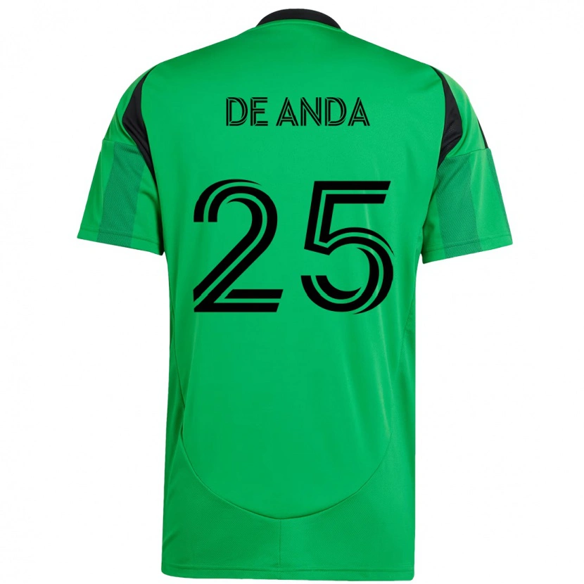 Danxen Mænd Anthony De Anda #25 Hvid Grøn Hjemmebane Spillertrøjer 2025/26 Trøje T-Shirt
