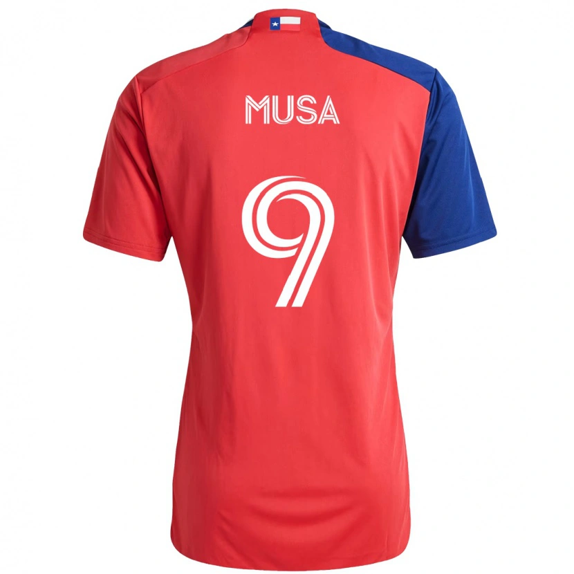 Danxen Mænd Petar Musa #9 Lyseblå Rød Hjemmebane Spillertrøjer 2025/26 Trøje T-Shirt