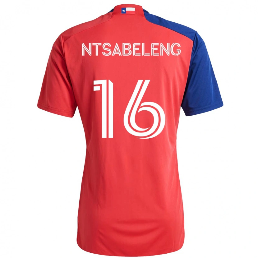 Danxen Mænd Tsiki Ntsabeleng #16 Lyseblå Rød Hjemmebane Spillertrøjer 2025/26 Trøje T-Shirt