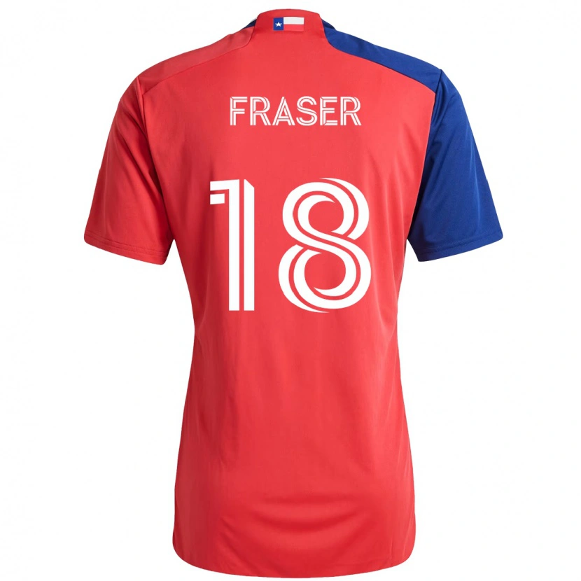 Danxen Mænd Liam Fraser #18 Lyseblå Rød Hjemmebane Spillertrøjer 2025/26 Trøje T-Shirt