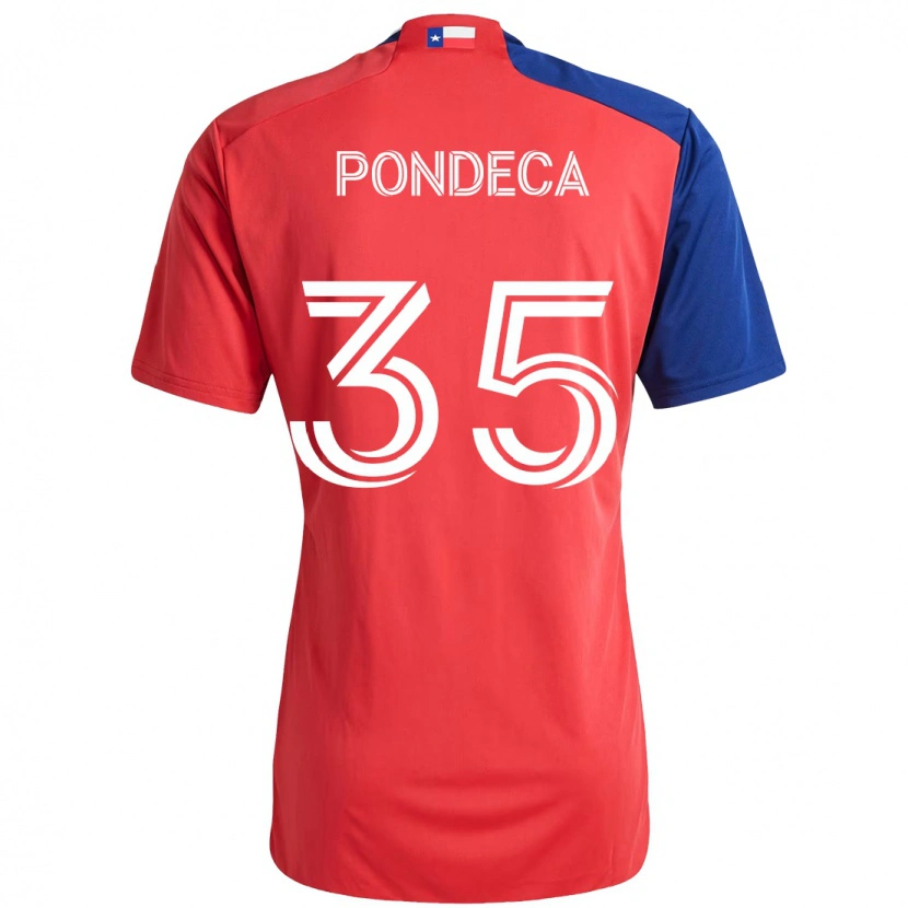 Danxen Mænd Tomas Pondeca #35 Lyseblå Rød Hjemmebane Spillertrøjer 2025/26 Trøje T-Shirt