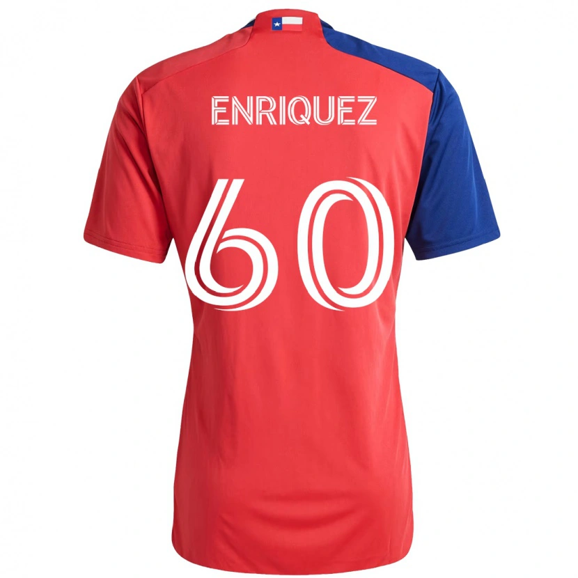 Danxen Mænd Fabian Enriquez #60 Lyseblå Rød Hjemmebane Spillertrøjer 2025/26 Trøje T-Shirt