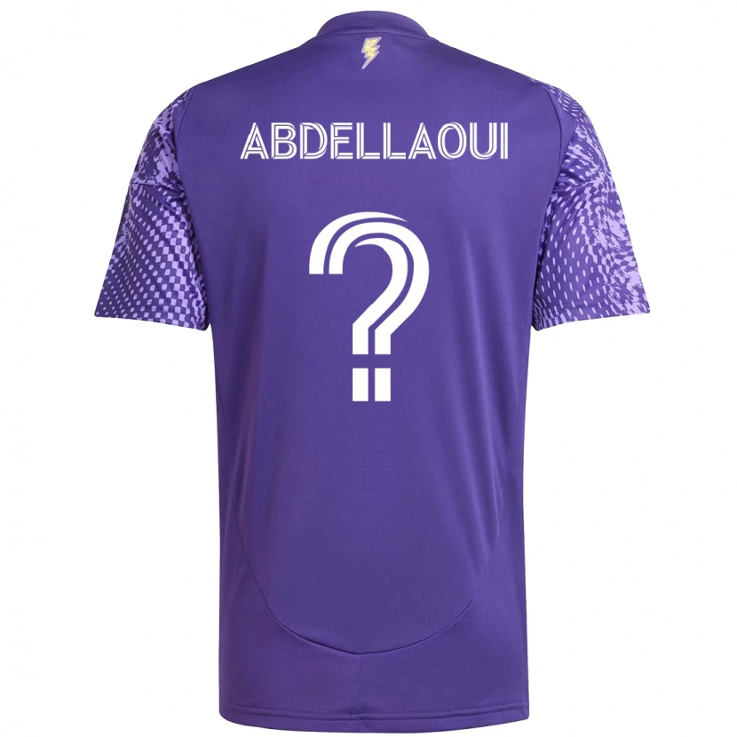 Danxen Mænd Noham Abdellaoui #0 Hvid Lilla Hjemmebane Spillertrøjer 2025/26 Trøje T-Shirt
