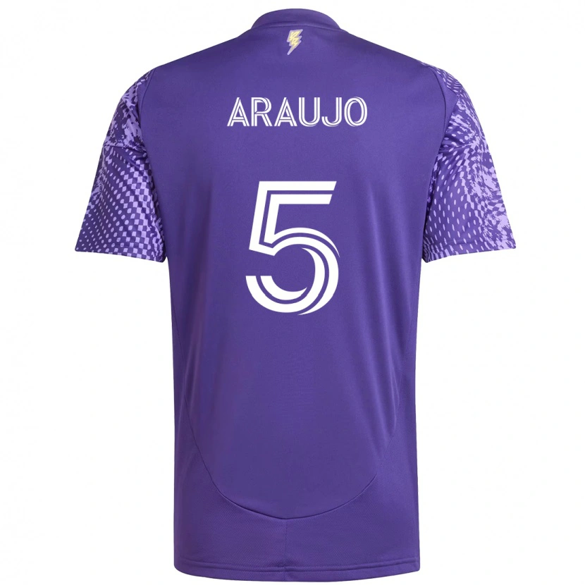 Danxen Mænd César Araújo #5 Hvid Lilla Hjemmebane Spillertrøjer 2025/26 Trøje T-Shirt