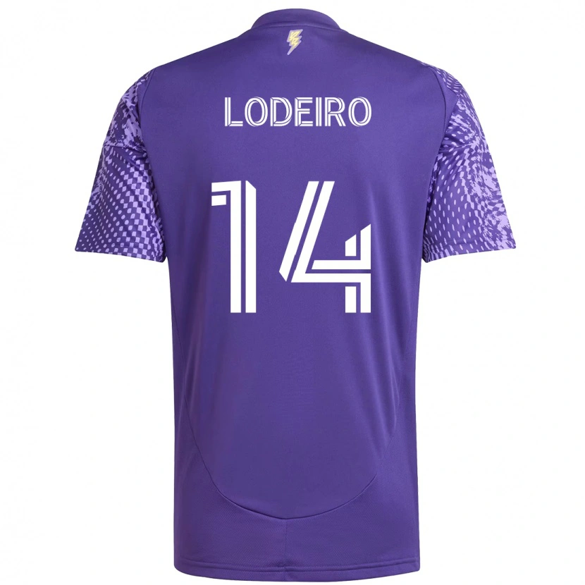Danxen Mænd Nicolás Lodeiro #14 Hvid Lilla Hjemmebane Spillertrøjer 2025/26 Trøje T-Shirt
