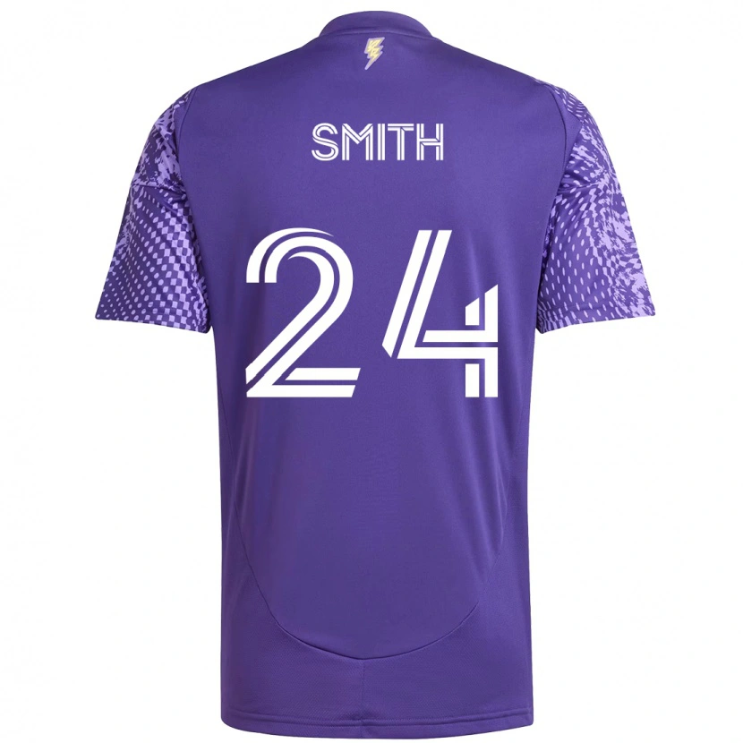 Danxen Mænd Kyle Smith #24 Hvid Lilla Hjemmebane Spillertrøjer 2025/26 Trøje T-Shirt