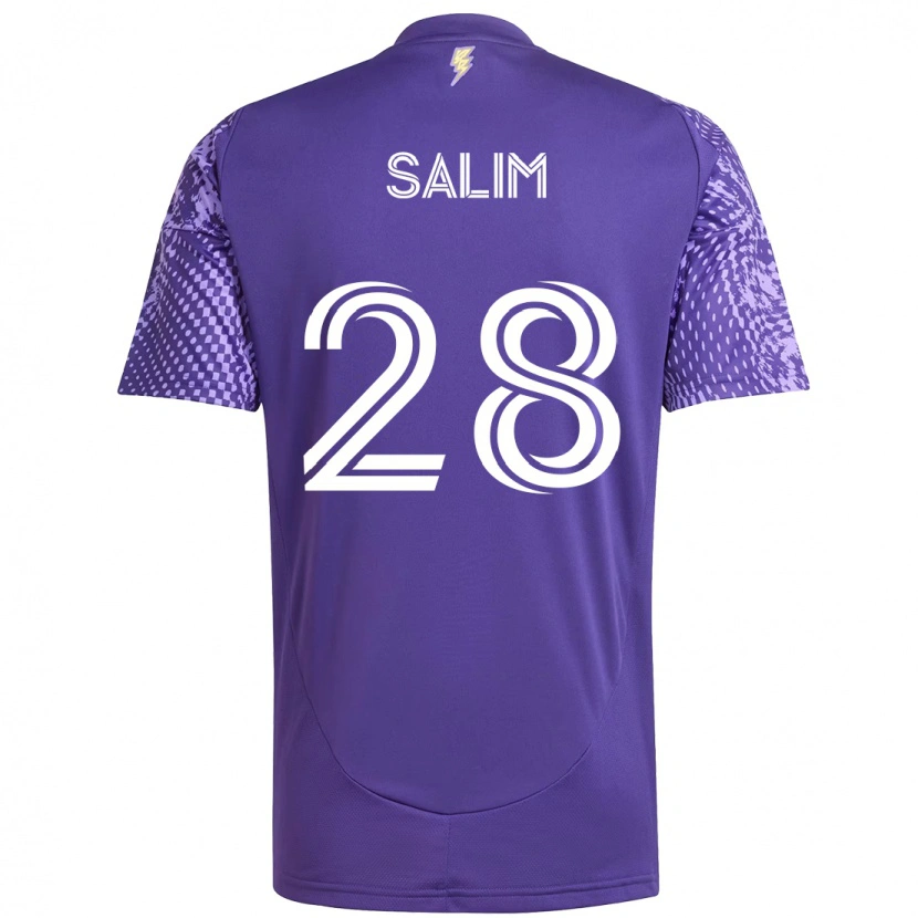Danxen Mænd Abdi Salim #28 Hvid Lilla Hjemmebane Spillertrøjer 2025/26 Trøje T-Shirt