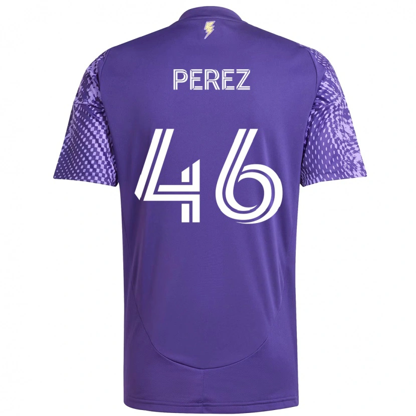 Danxen Mænd Franco Pérez #46 Hvid Lilla Hjemmebane Spillertrøjer 2025/26 Trøje T-Shirt