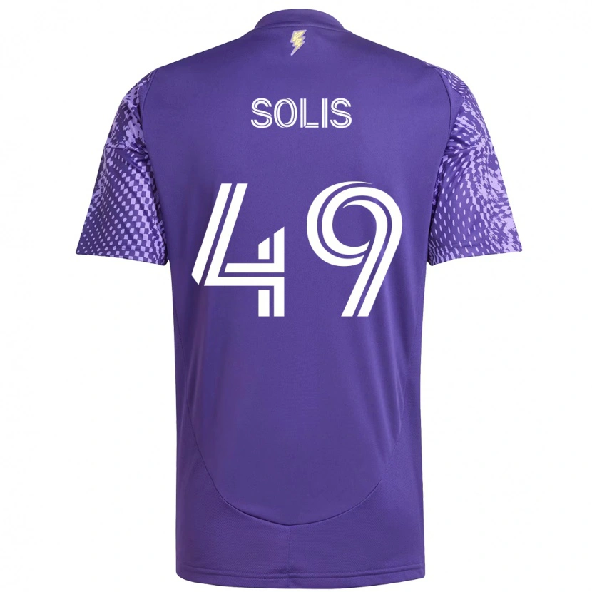 Danxen Mænd Jhon Solís #49 Hvid Lilla Hjemmebane Spillertrøjer 2025/26 Trøje T-Shirt
