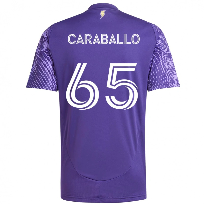 Danxen Mænd Gustavo Caraballo #65 Hvid Lilla Hjemmebane Spillertrøjer 2025/26 Trøje T-Shirt