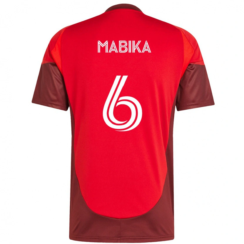 Danxen Mænd Aimé Mabika #6 Hvid Rød Hjemmebane Spillertrøjer 2025/26 Trøje T-Shirt