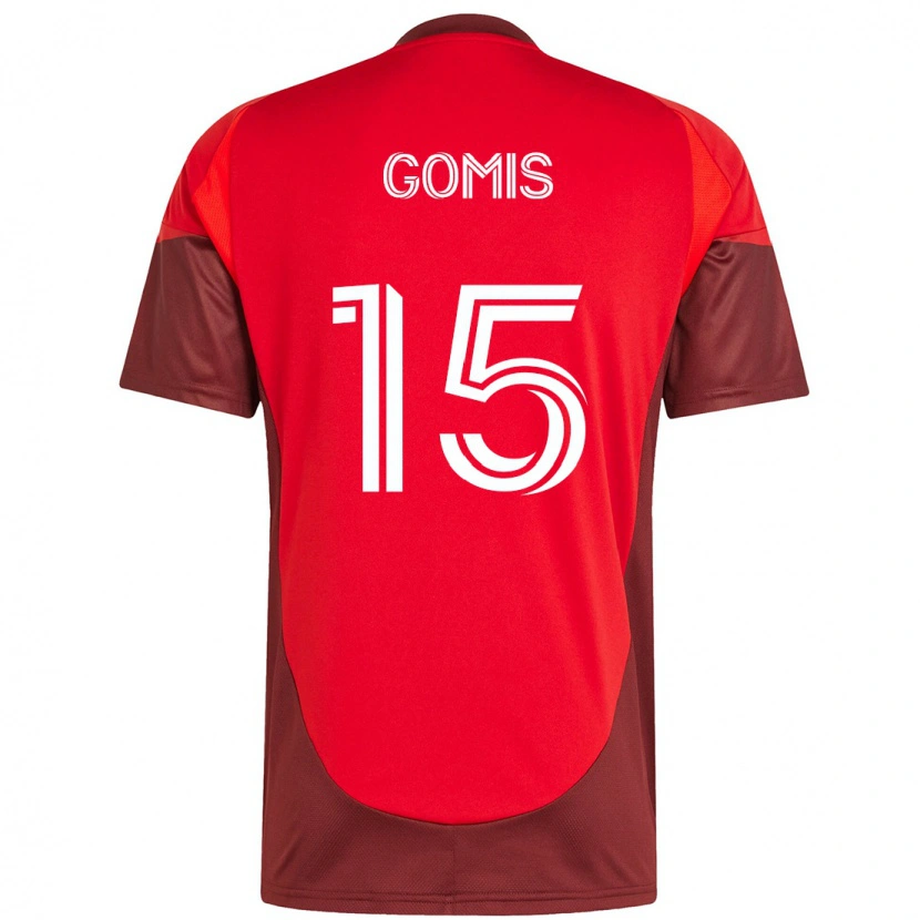 Danxen Mænd Nicksoen Gomis #15 Hvid Rød Hjemmebane Spillertrøjer 2025/26 Trøje T-Shirt