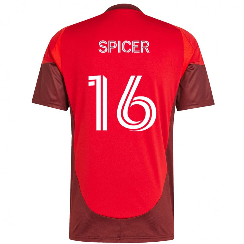 Danxen Mænd Tyrese Spicer #16 Hvid Rød Hjemmebane Spillertrøjer 2025/26 Trøje T-Shirt