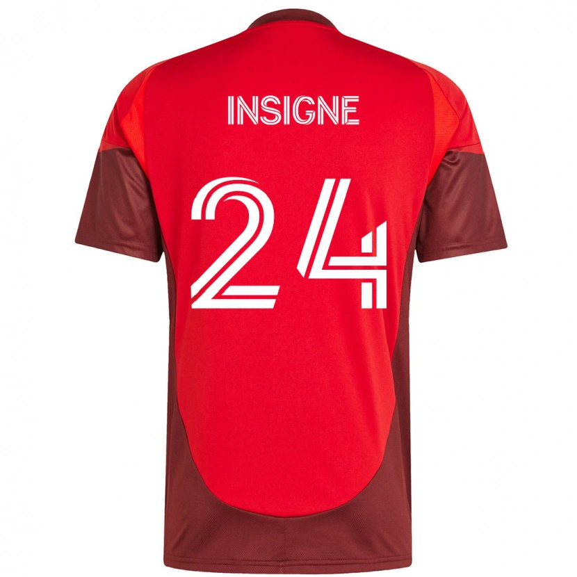 Danxen Mænd Lorenzo Insigne #24 Hvid Rød Hjemmebane Spillertrøjer 2025/26 Trøje T-Shirt