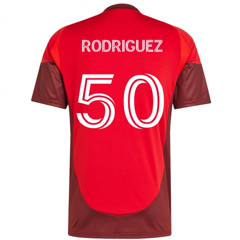 Danxen Mænd Abraham Rodriguez #50 Hvid Rød Hjemmebane Spillertrøjer 2025/26 Trøje T-Shirt