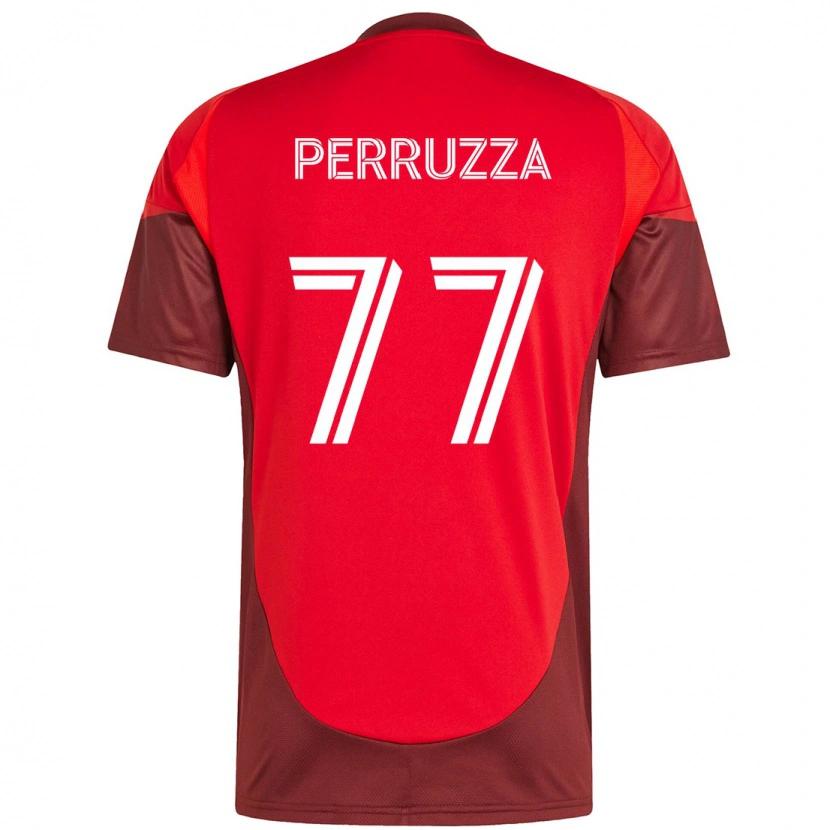 Danxen Mænd Jordan Perruzza #77 Hvid Rød Hjemmebane Spillertrøjer 2025/26 Trøje T-Shirt
