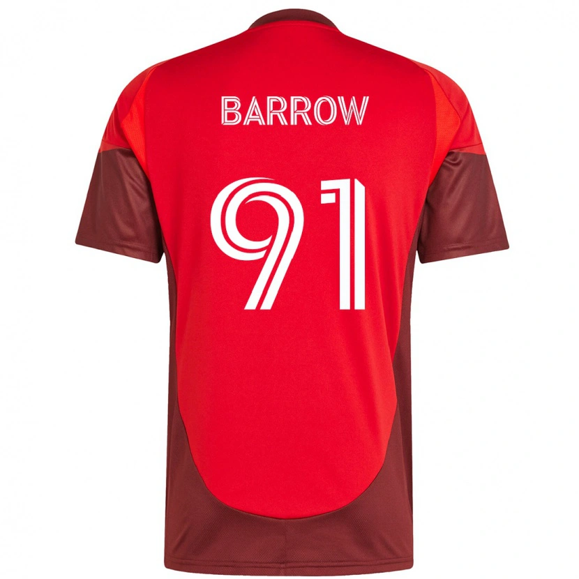 Danxen Mænd Dékwon Barrow #91 Hvid Rød Hjemmebane Spillertrøjer 2025/26 Trøje T-Shirt