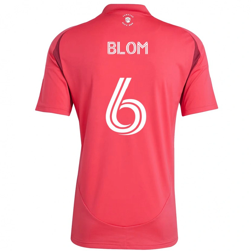Danxen Mænd Njabulo Blom #6 Hvid Magenta Hjemmebane Spillertrøjer 2025/26 Trøje T-Shirt