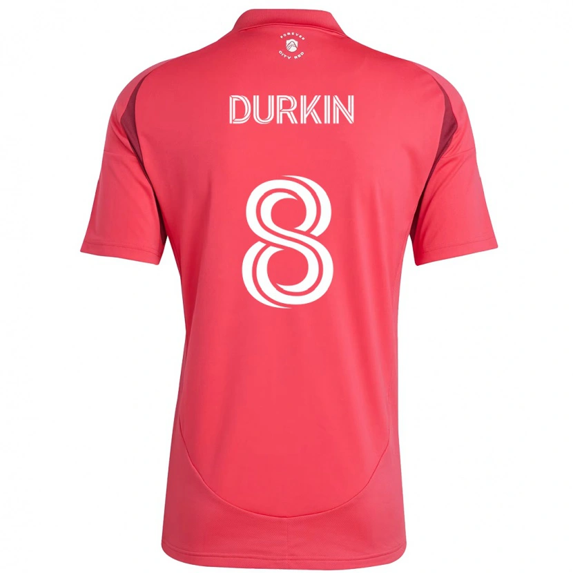 Danxen Mænd Chris Durkin #8 Hvid Magenta Hjemmebane Spillertrøjer 2025/26 Trøje T-Shirt