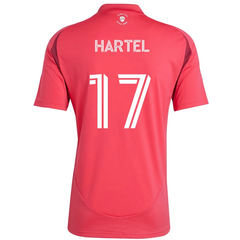 Danxen Mænd Marcel Hartel #17 Hvid Magenta Hjemmebane Spillertrøjer 2025/26 Trøje T-Shirt