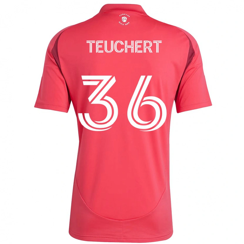 Danxen Mænd Cedric Teuchert #36 Hvid Magenta Hjemmebane Spillertrøjer 2025/26 Trøje T-Shirt