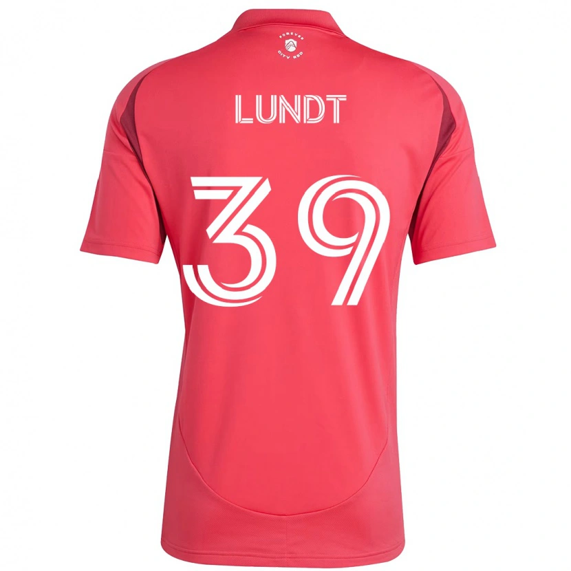Danxen Mænd Ben Lundt #39 Hvid Magenta Hjemmebane Spillertrøjer 2025/26 Trøje T-Shirt