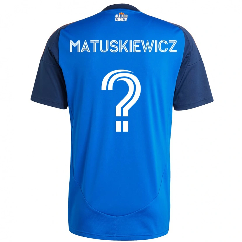 Danxen Mænd Lincoln Matuskiewicz #0 Hvid Blå Orange Hjemmebane Spillertrøjer 2025/26 Trøje T-Shirt