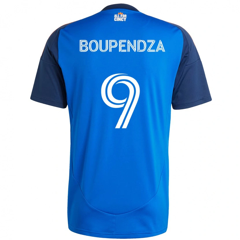 Danxen Mænd Aaron Boupendza #9 Hvid Blå Orange Hjemmebane Spillertrøjer 2025/26 Trøje T-Shirt