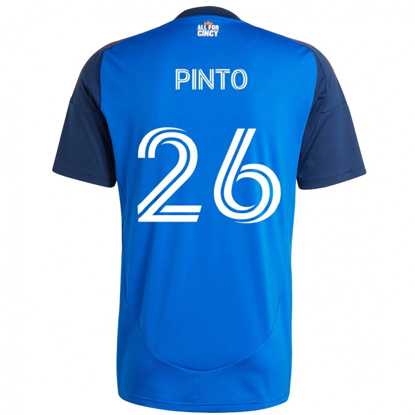 Danxen Mænd Malik Pinto #26 Hvid Blå Orange Hjemmebane Spillertrøjer 2025/26 Trøje T-Shirt