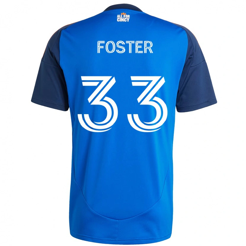 Danxen Mænd Isaiah Foster #33 Hvid Blå Orange Hjemmebane Spillertrøjer 2025/26 Trøje T-Shirt