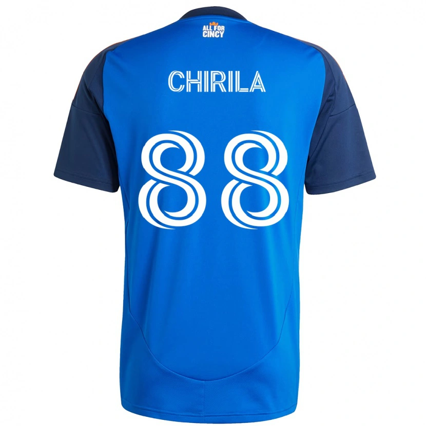 Danxen Mænd Andrei Chirilă #88 Hvid Blå Orange Hjemmebane Spillertrøjer 2025/26 Trøje T-Shirt