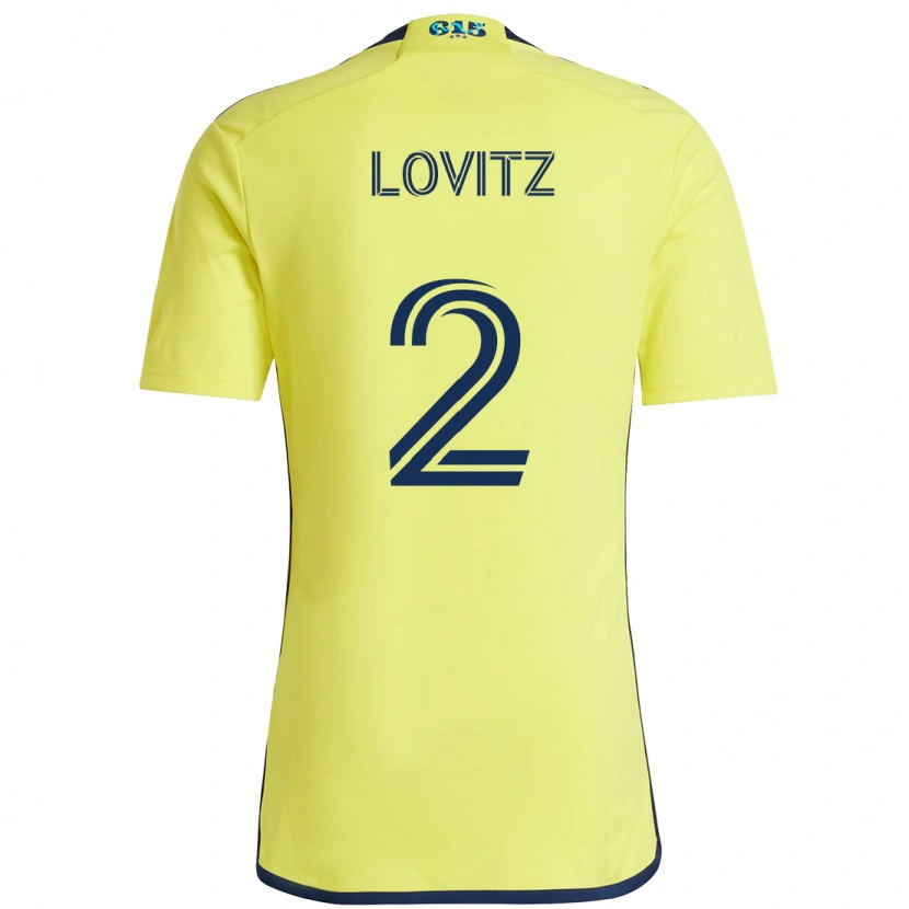 Danxen Mænd Daniel Lovitz #2 Marineblå Gul Hjemmebane Spillertrøjer 2025/26 Trøje T-Shirt
