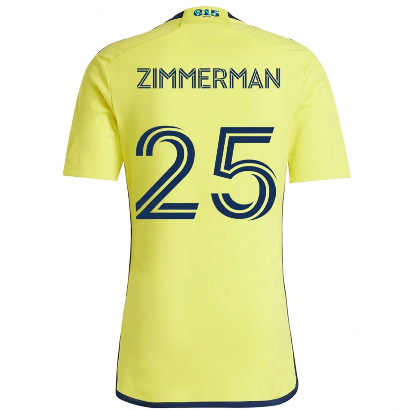 Danxen Mænd Walker Zimmerman #25 Marineblå Gul Hjemmebane Spillertrøjer 2025/26 Trøje T-Shirt