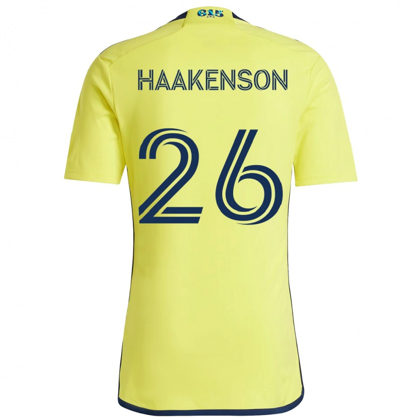 Danxen Mænd Luke Haakenson #26 Marineblå Gul Hjemmebane Spillertrøjer 2025/26 Trøje T-Shirt