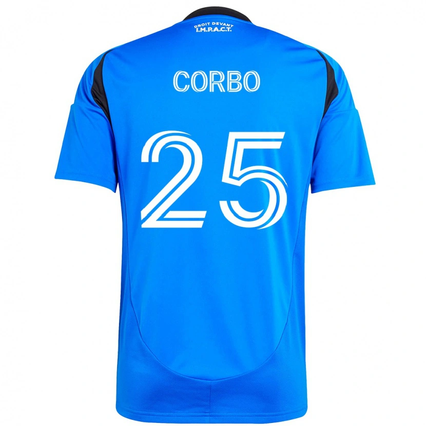 Danxen Mænd Gabriele Corbo #25 Himmelblå Mørkeblå Hjemmebane Spillertrøjer 2025/26 Trøje T-Shirt