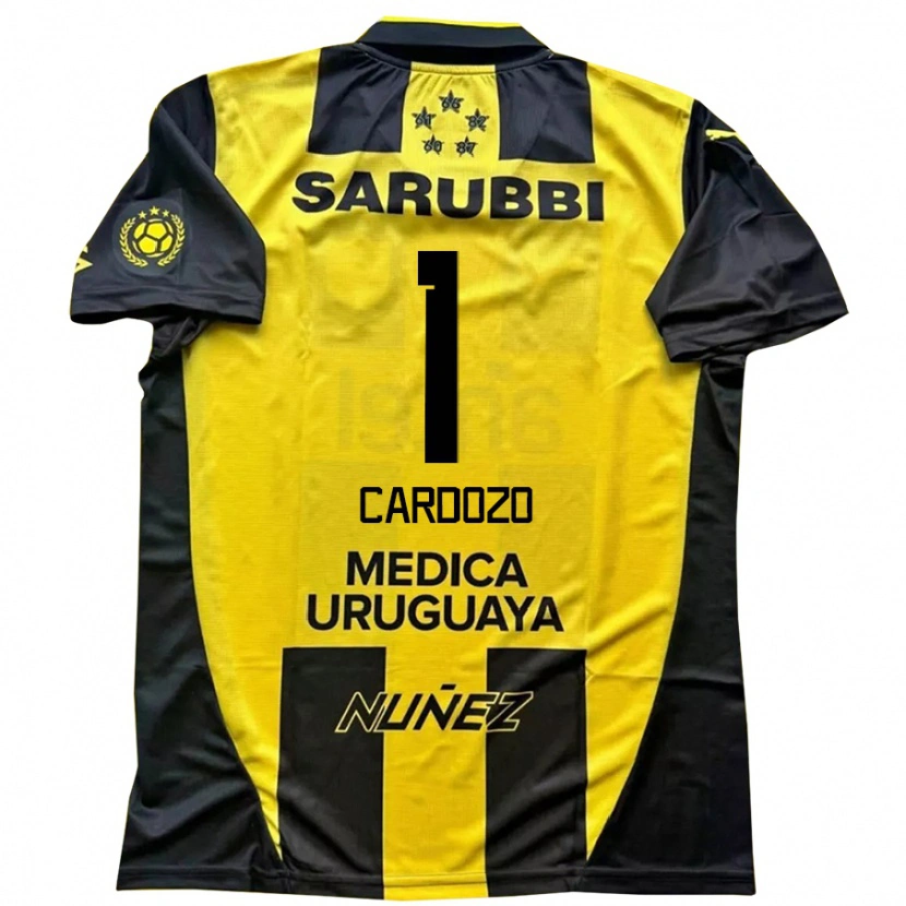 Danxen Mænd Thiago Cardozo #1 Sort Gul Hjemmebane Spillertrøjer 2025/26 Trøje T-Shirt