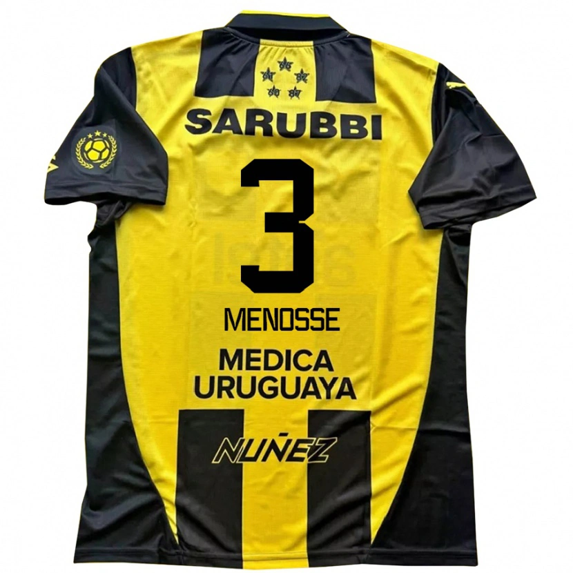 Danxen Mænd Hernán Menosse #3 Sort Gul Hjemmebane Spillertrøjer 2025/26 Trøje T-Shirt