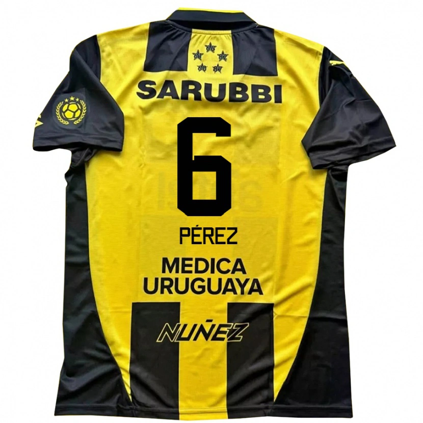 Danxen Mænd Rodrigo Pérez #6 Sort Gul Hjemmebane Spillertrøjer 2025/26 Trøje T-Shirt