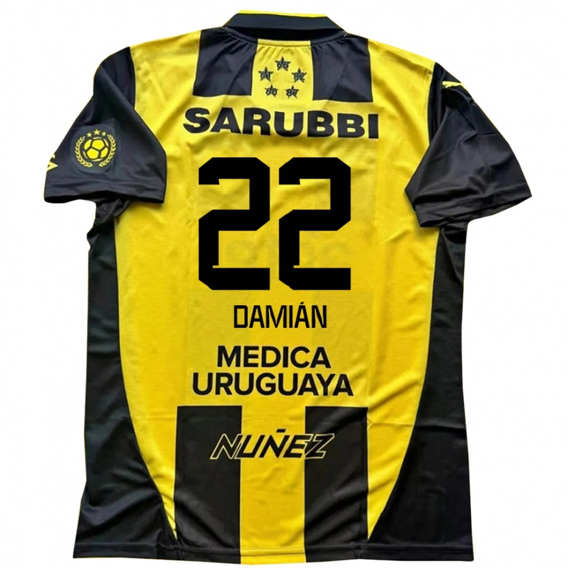 Danxen Mænd Damián Suárez #22 Sort Gul Hjemmebane Spillertrøjer 2025/26 Trøje T-Shirt