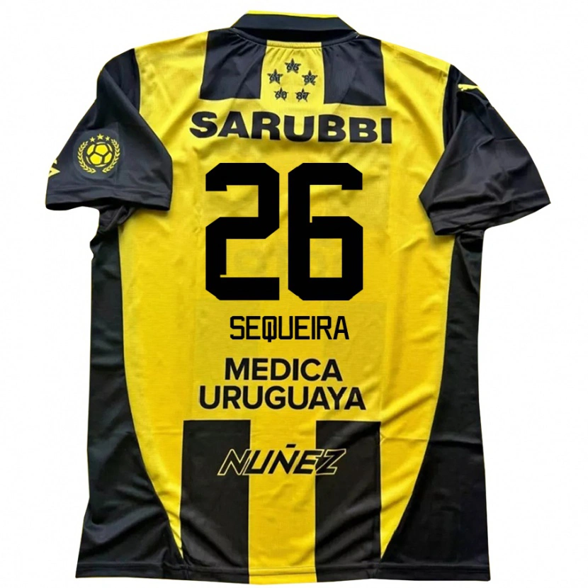 Danxen Mænd Leonardo Sequeira #26 Sort Gul Hjemmebane Spillertrøjer 2025/26 Trøje T-Shirt