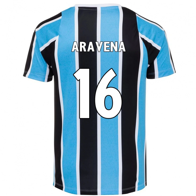 Danxen Mænd Alexander Aravena #16 Hvid Blå Hjemmebane Spillertrøjer 2025/26 Trøje T-Shirt