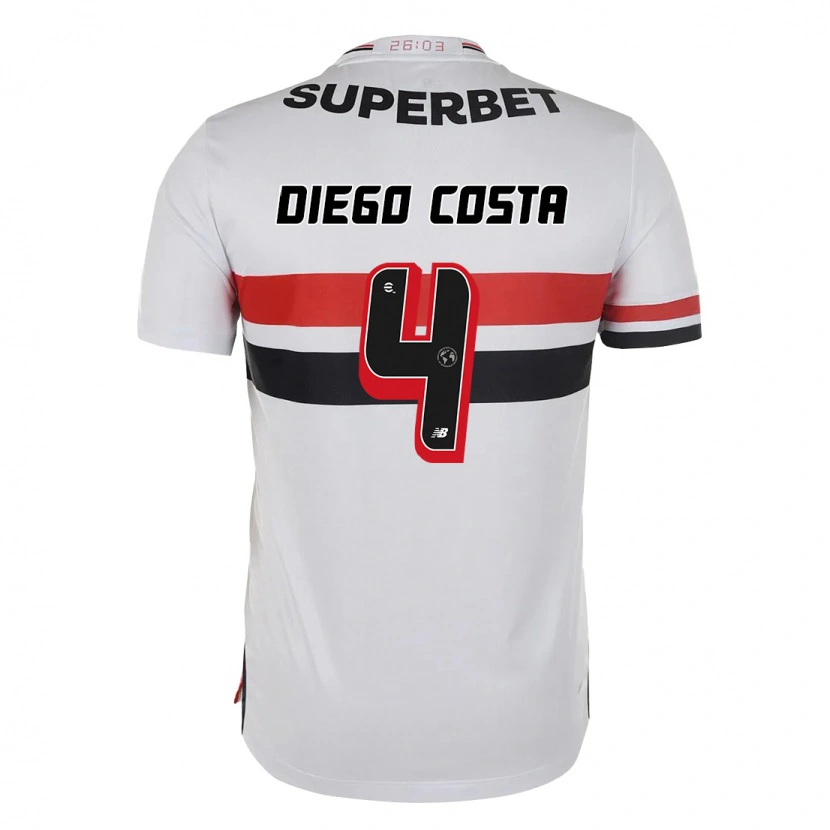 Danxen Mænd Diego Costa #4 Sort Rød Hjemmebane Spillertrøjer 2025/26 Trøje T-Shirt