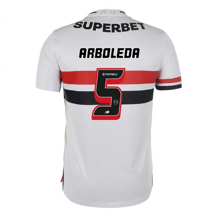Danxen Mænd Robert Arboleda #5 Sort Rød Hjemmebane Spillertrøjer 2025/26 Trøje T-Shirt