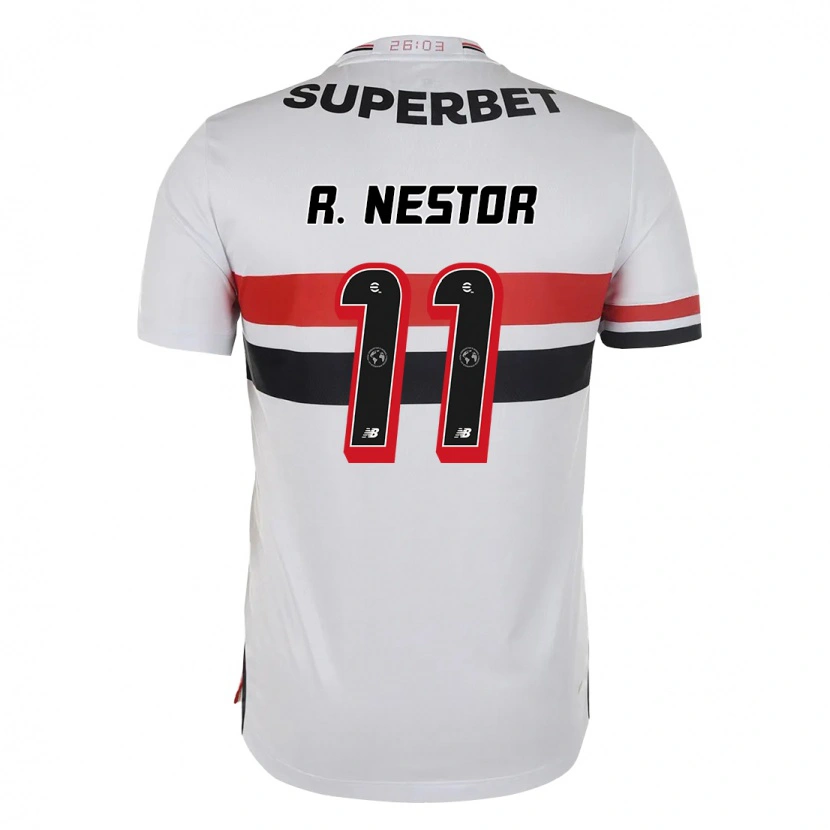 Danxen Mænd Rodrigo Nestor #11 Sort Rød Hjemmebane Spillertrøjer 2025/26 Trøje T-Shirt
