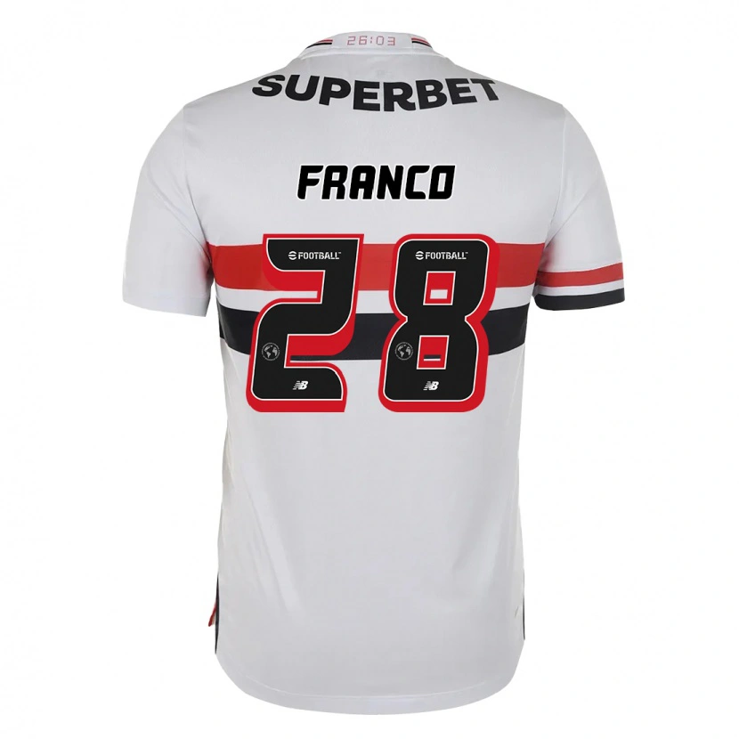 Danxen Mænd Alan Franco #28 Sort Rød Hjemmebane Spillertrøjer 2025/26 Trøje T-Shirt