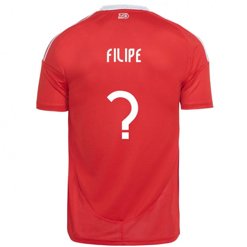 Danxen Mænd Filipe #0 Rød Hvid Hjemmebane Spillertrøjer 2025/26 Trøje T-Shirt