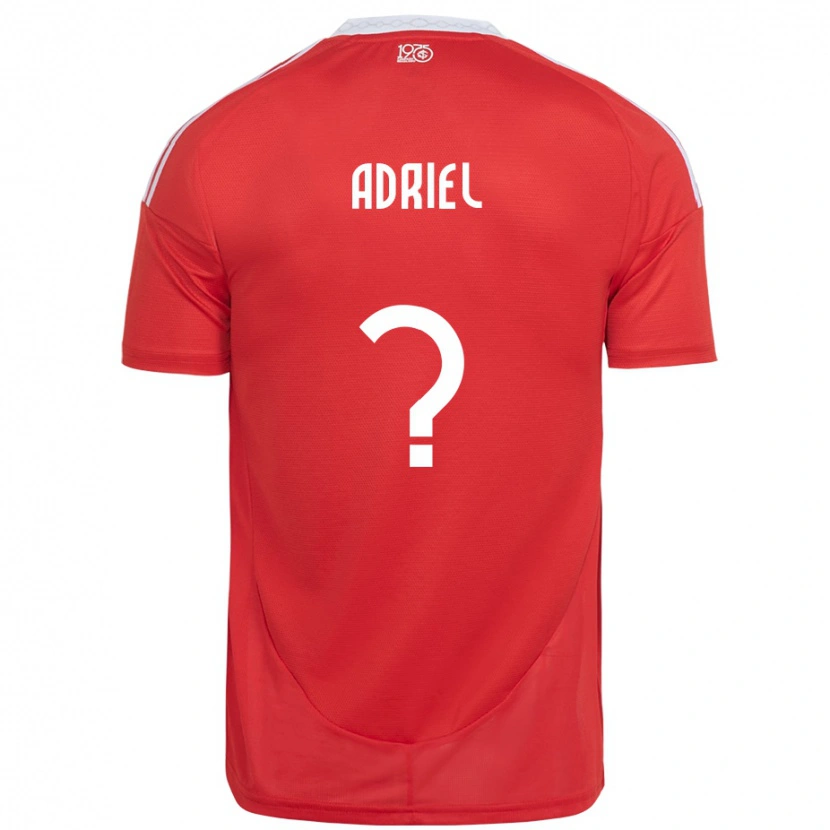 Danxen Mænd Adriel #0 Hvid Rød Hjemmebane Spillertrøjer 2025/26 Trøje T-Shirt