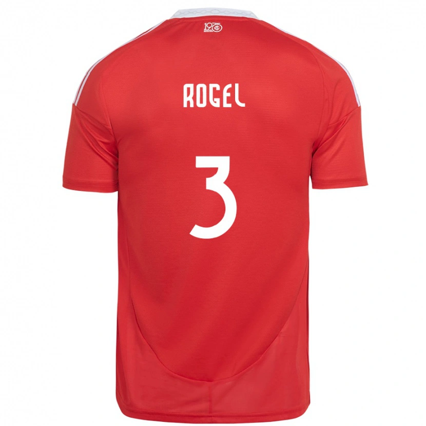 Danxen Mænd Agustín Rogel #3 Hvid Rød Hjemmebane Spillertrøjer 2025/26 Trøje T-Shirt