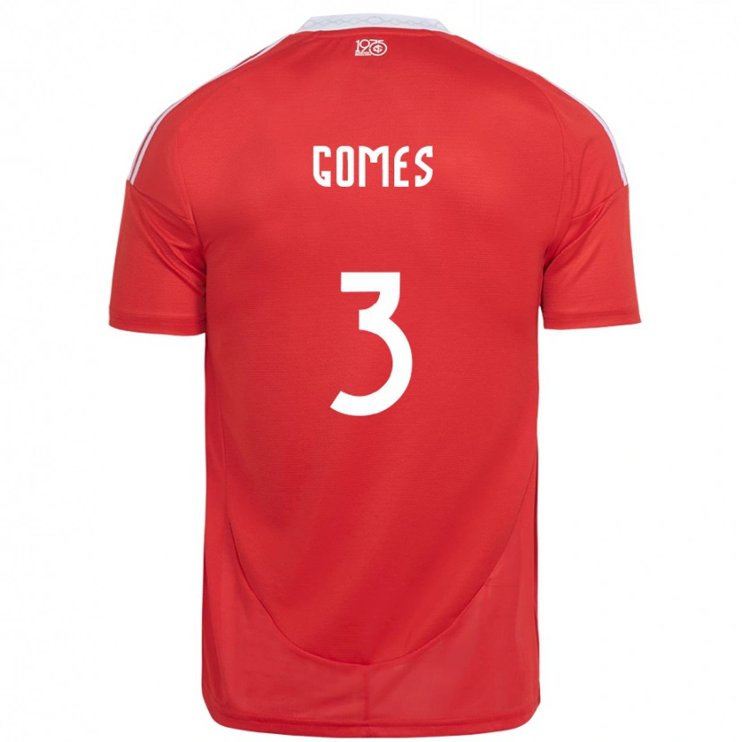 Danxen Mænd Igor Gomes #3 Hvid Rød Hjemmebane Spillertrøjer 2025/26 Trøje T-Shirt