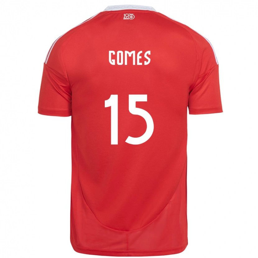 Danxen Mænd Bruno Gomes #15 Hvid Rød Hjemmebane Spillertrøjer 2025/26 Trøje T-Shirt